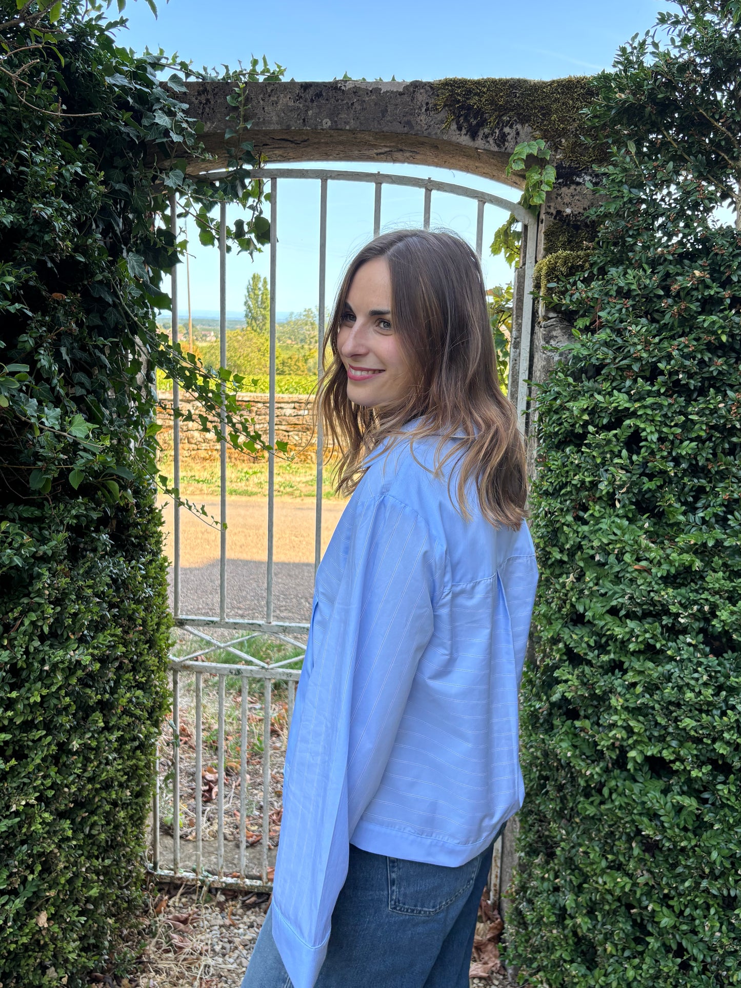Chemise rayée bleue – 100% coton BCI