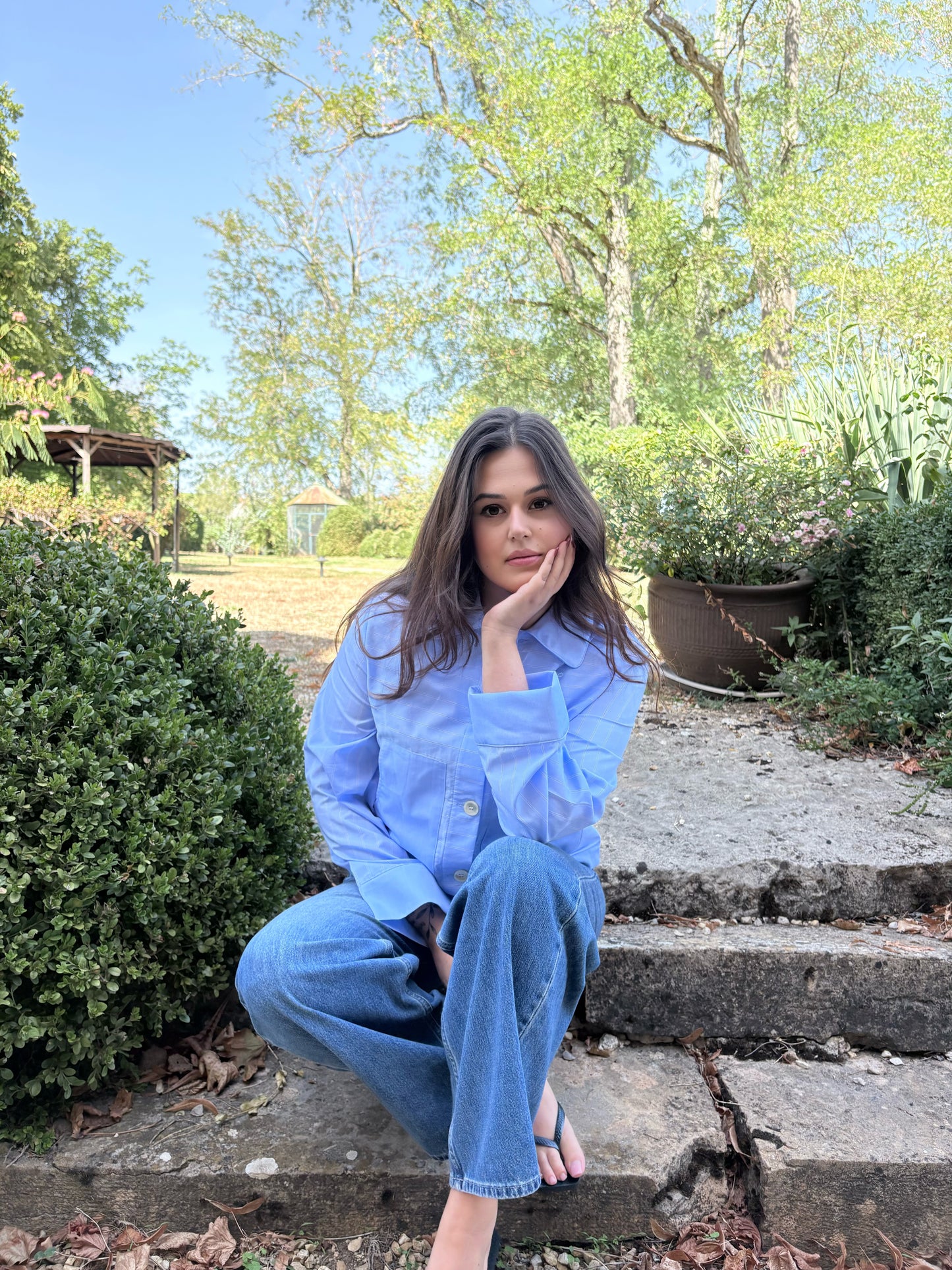 Chemise rayée bleue – 100% coton BCI