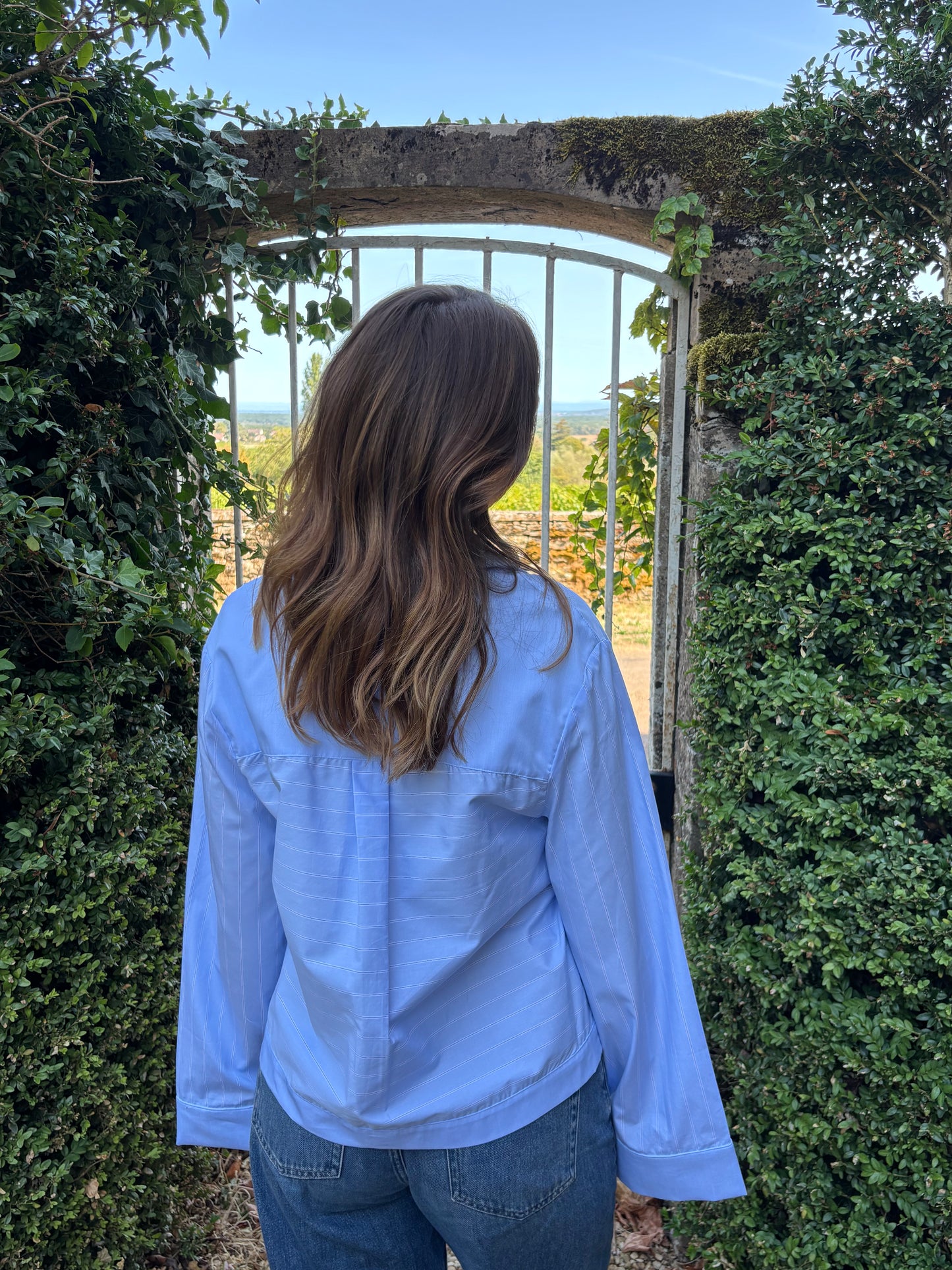 Chemise rayée bleue – 100% coton BCI