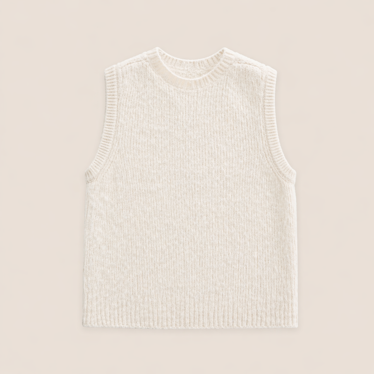 Pull sans manches écru – 40% alpaga