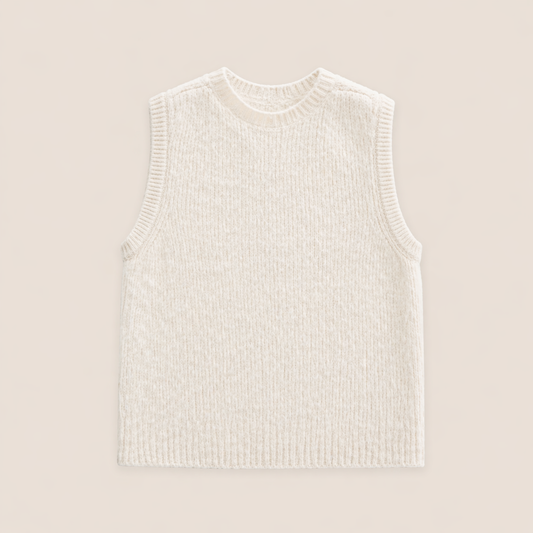 Pull sans manches femme alpaga écru – Doux, léger, fabriqué en Italie