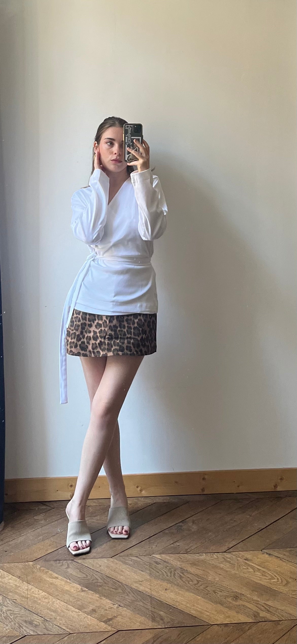 Jupe-short femme à imprimé léopard – 100% coton