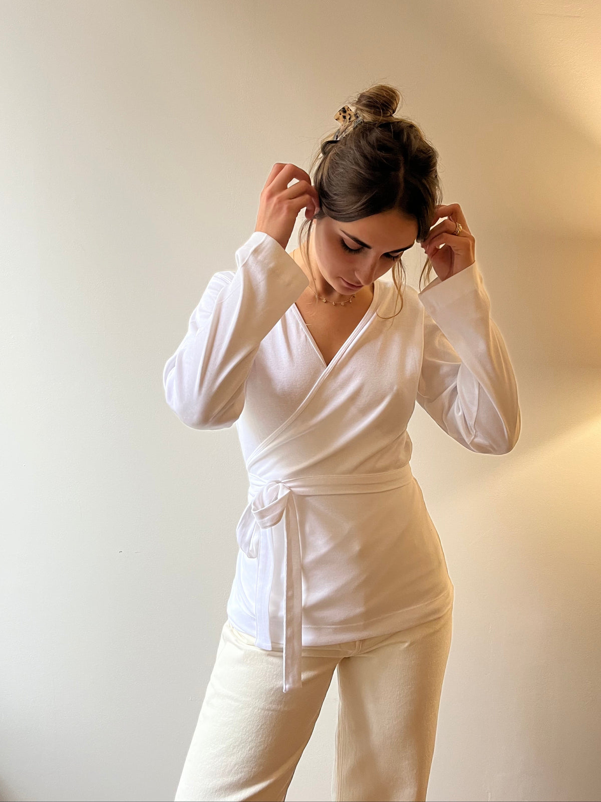 Haut femme cache-cœur – 100% coton biologique