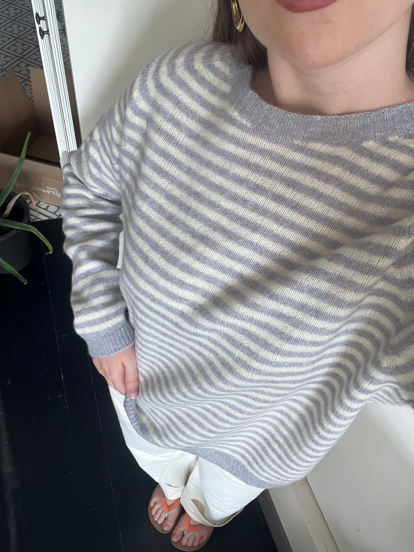 Pull rayé – 100% laine mérinos – Fabriqué en Italie