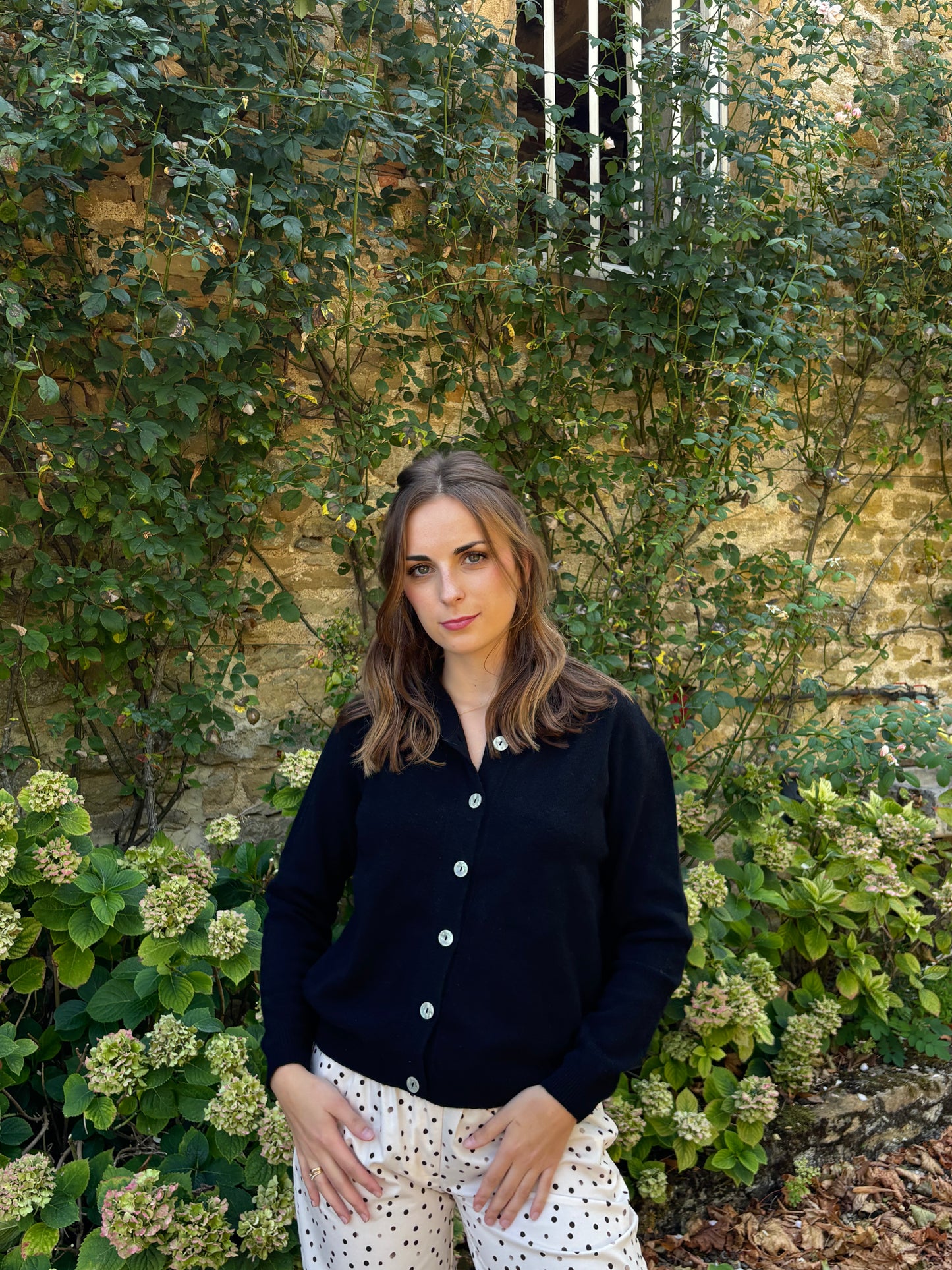 Cardigan noir – 100% laine – Fabriqué en Italie