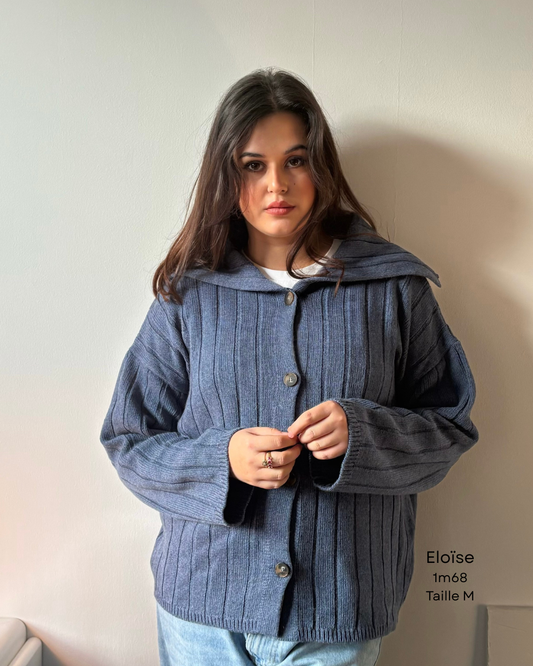 Cardigan en maille côtelée