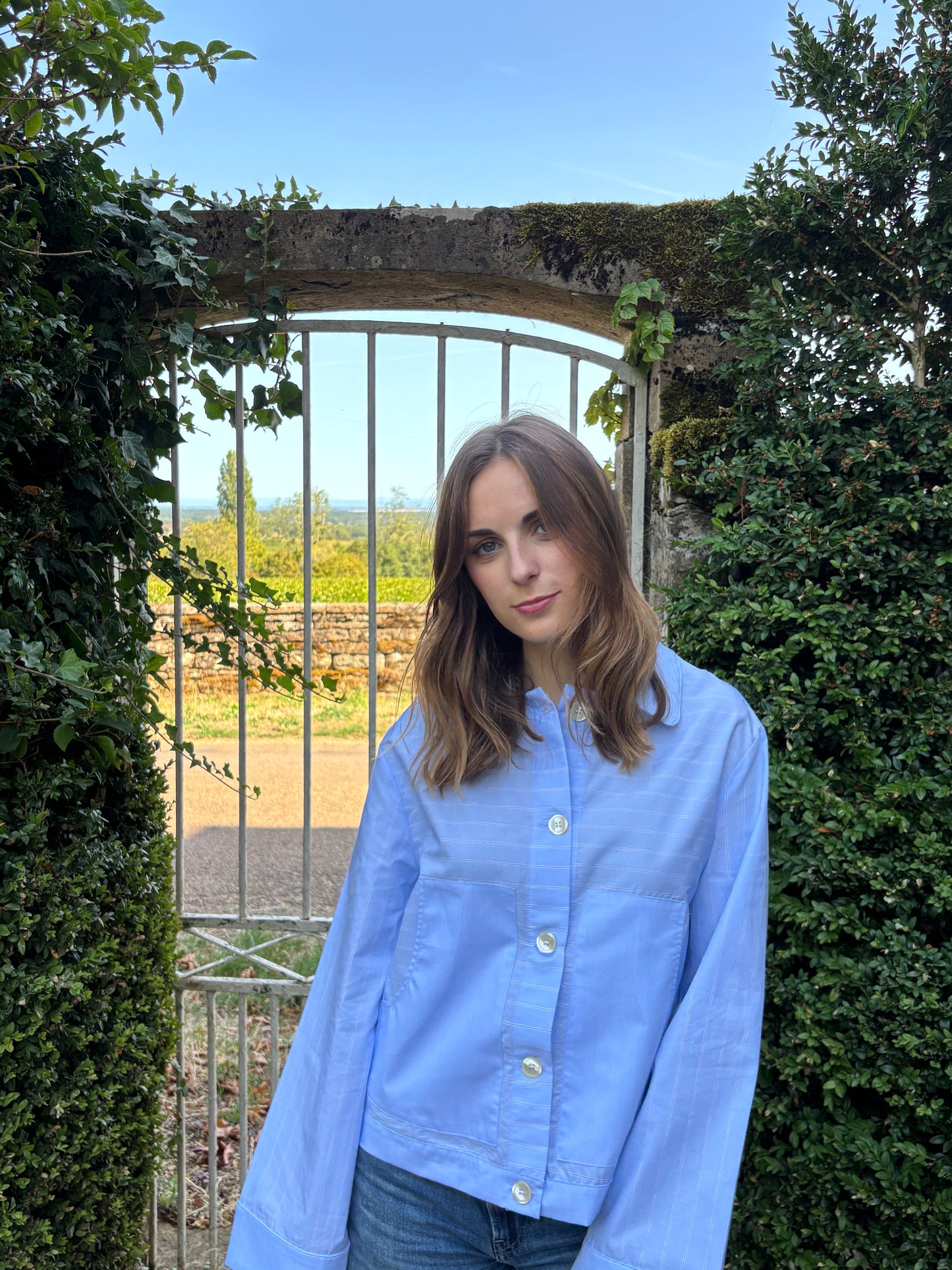 Chemise rayée bleue – 100% coton BCI