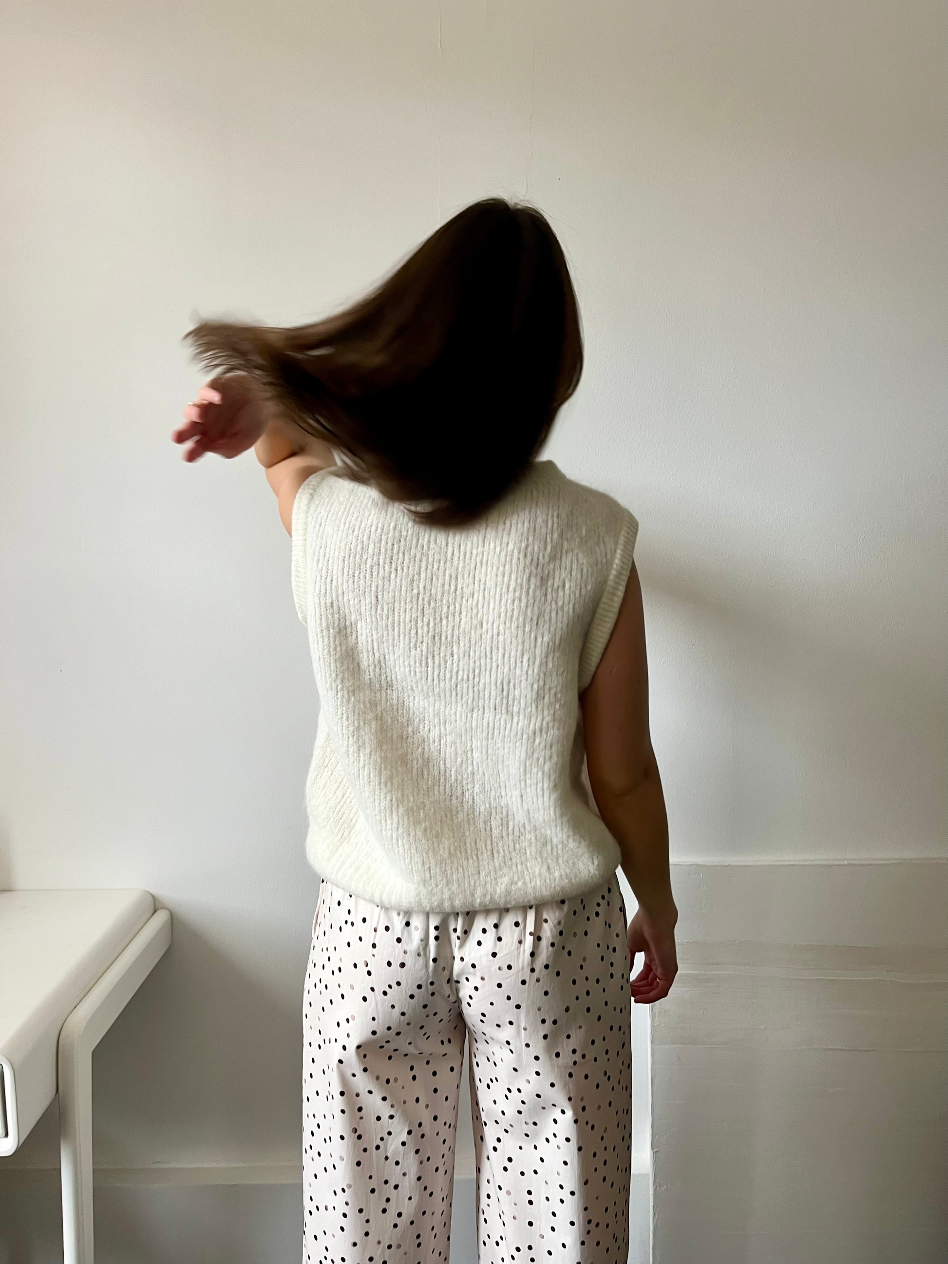 Pantalon femme fluide imprimé pois – mode éthique slow fashion – Rouge Garance