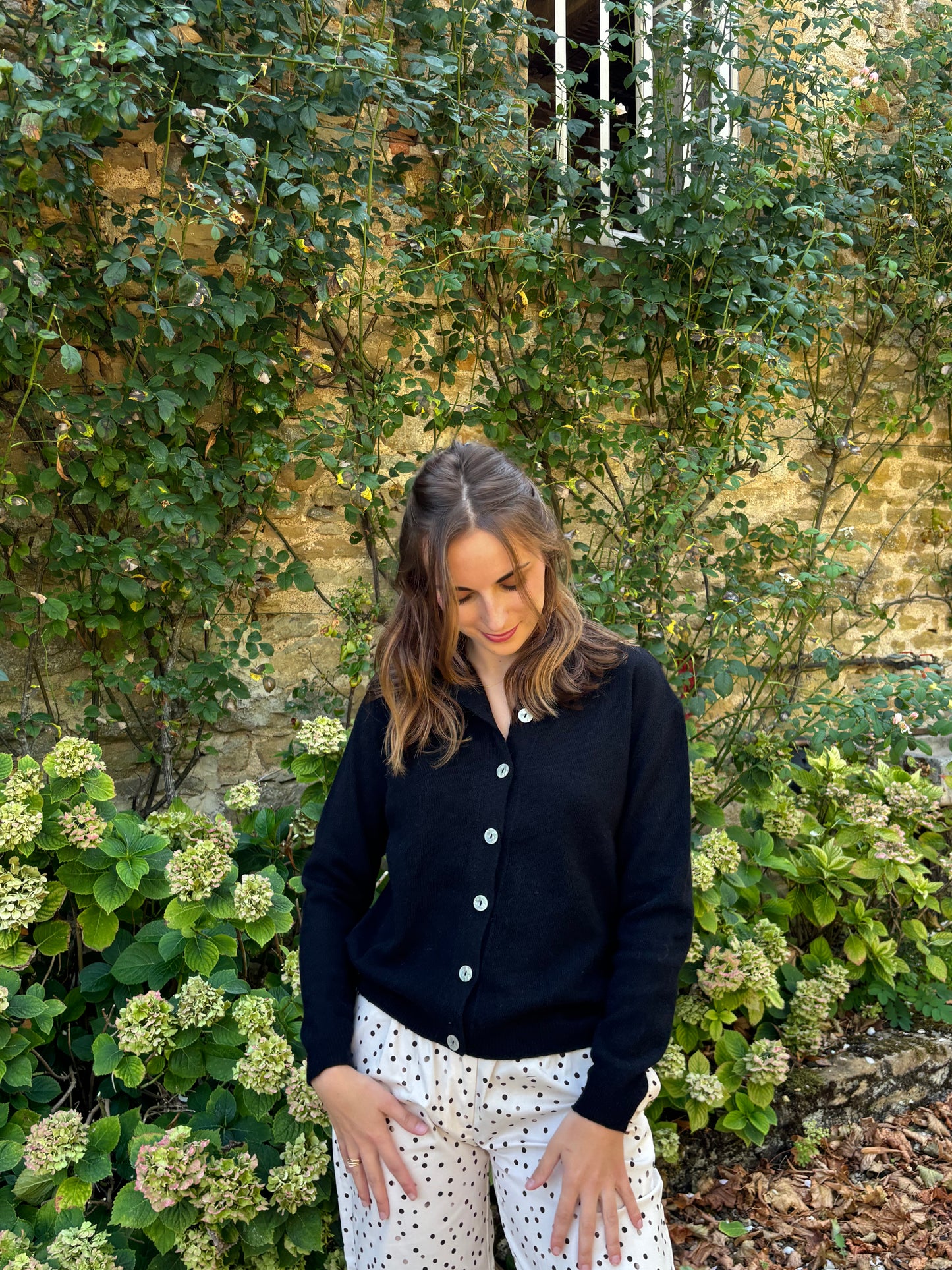 Cardigan noir – 100% laine – Fabriqué en Italie