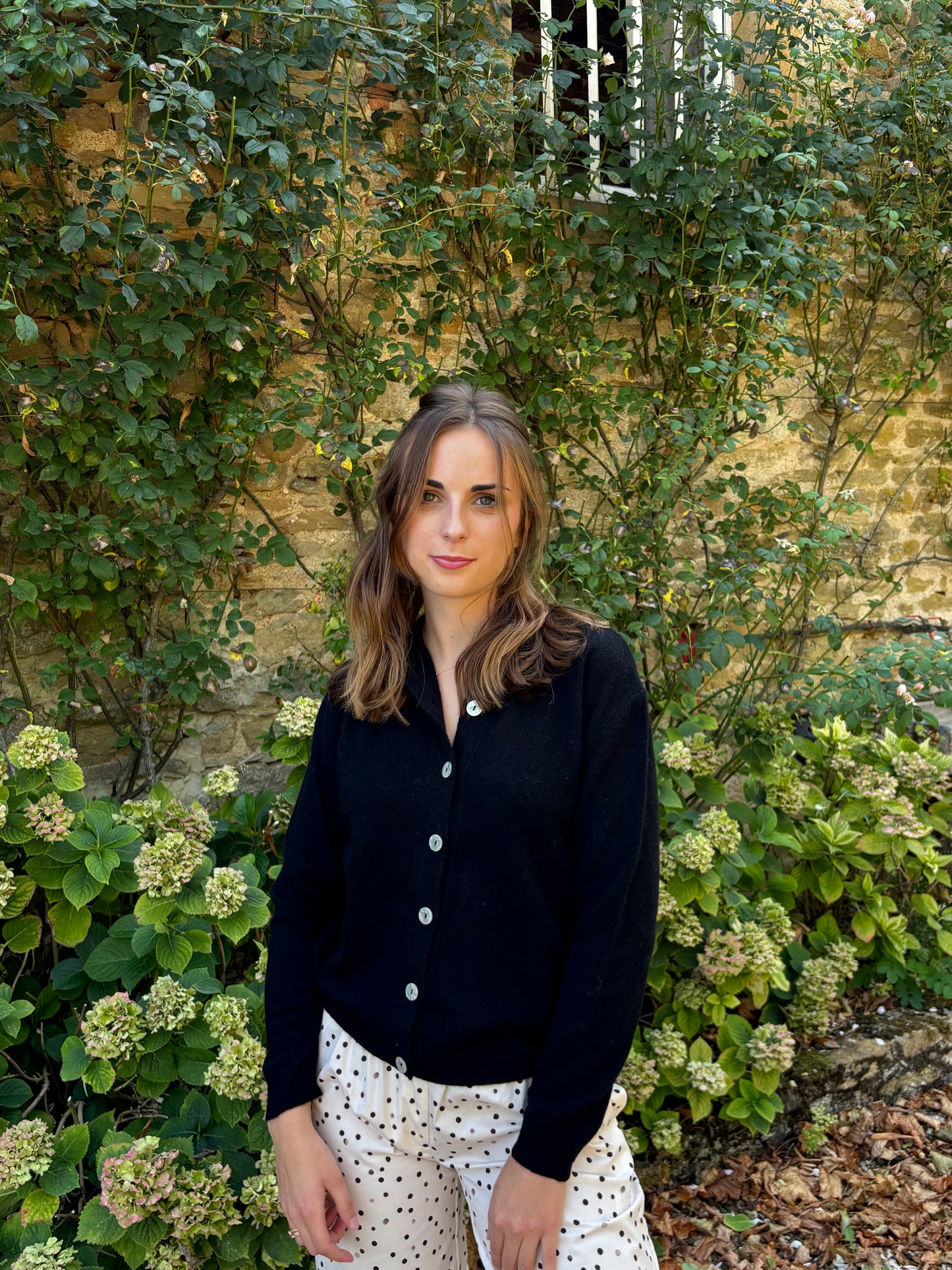Cardigan noir – 100% laine – Fabriqué en Italie