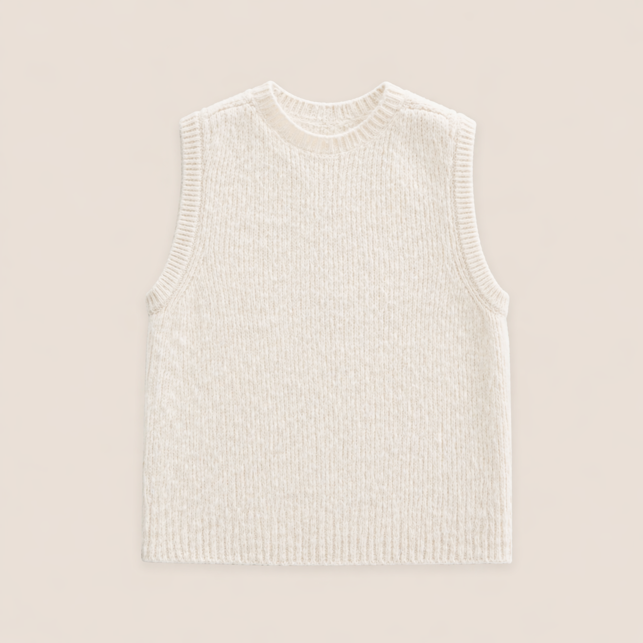 Pull sans manches femme alpaga écru – Doux, léger, fabriqué en Italie