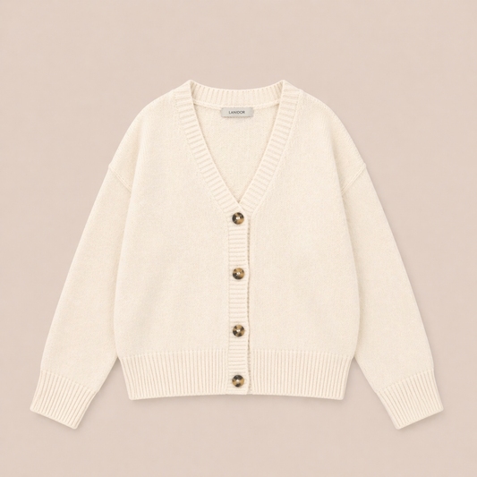 Le cardigan en laine blanc - tricot doux et chaud made in Portugal