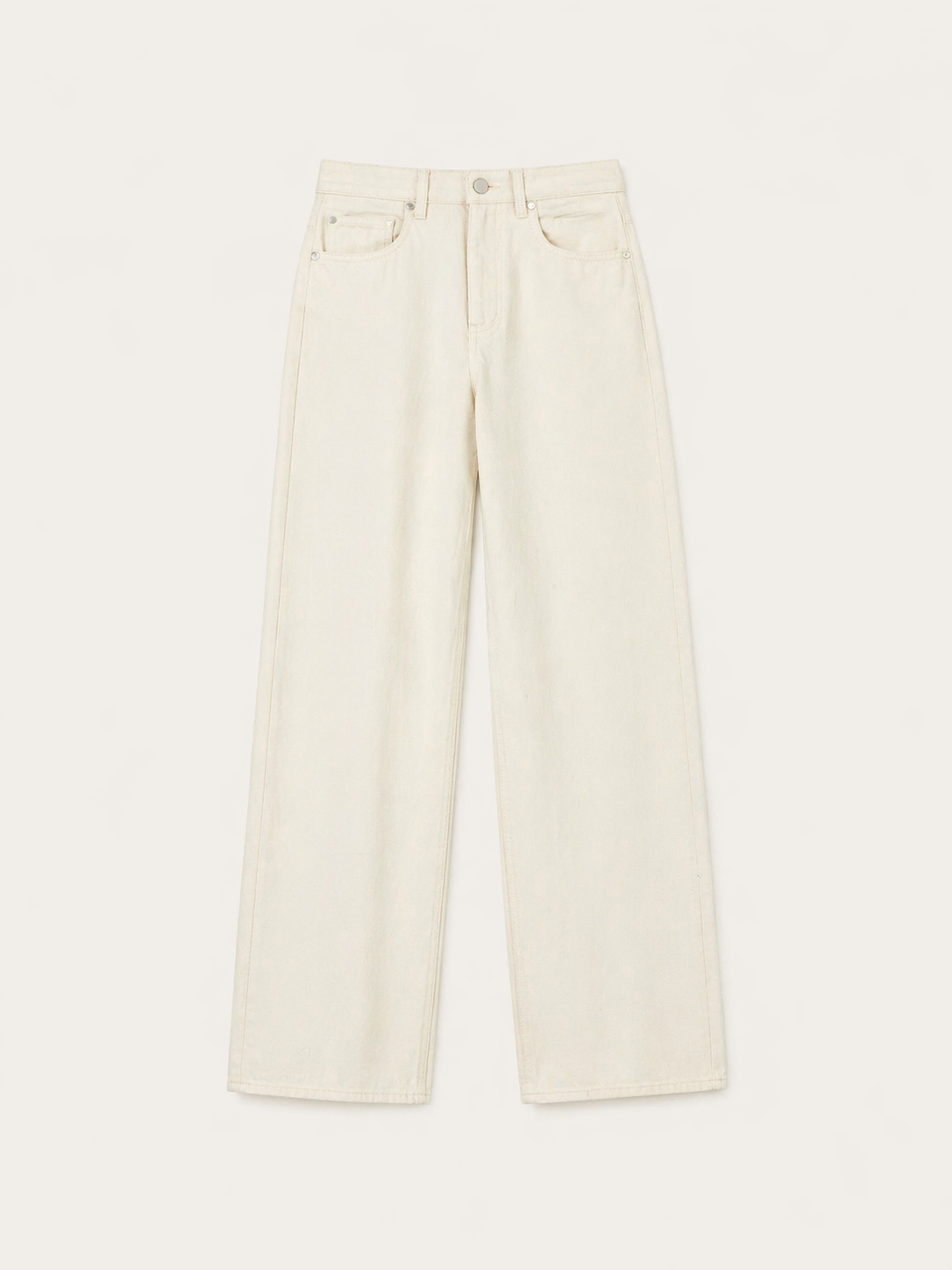 Jean femme taille haute écru – coupe flare en coton, fabrication italienne