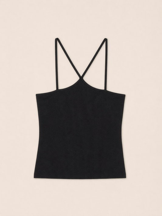 Haut col halter en coton biologique – fabrication portugaise