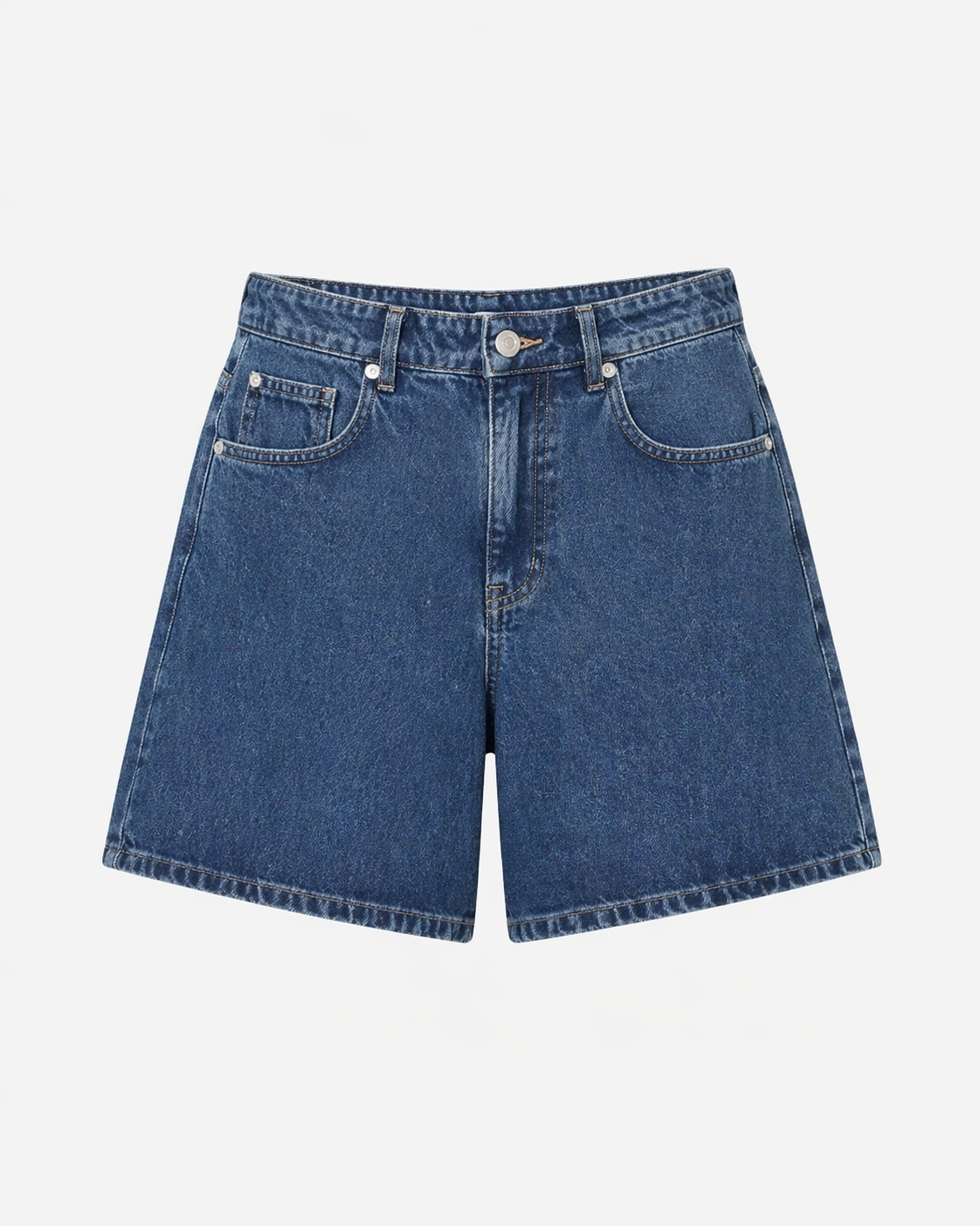Short femme en denim bleu brut – coton biologique, fabrication portugaise