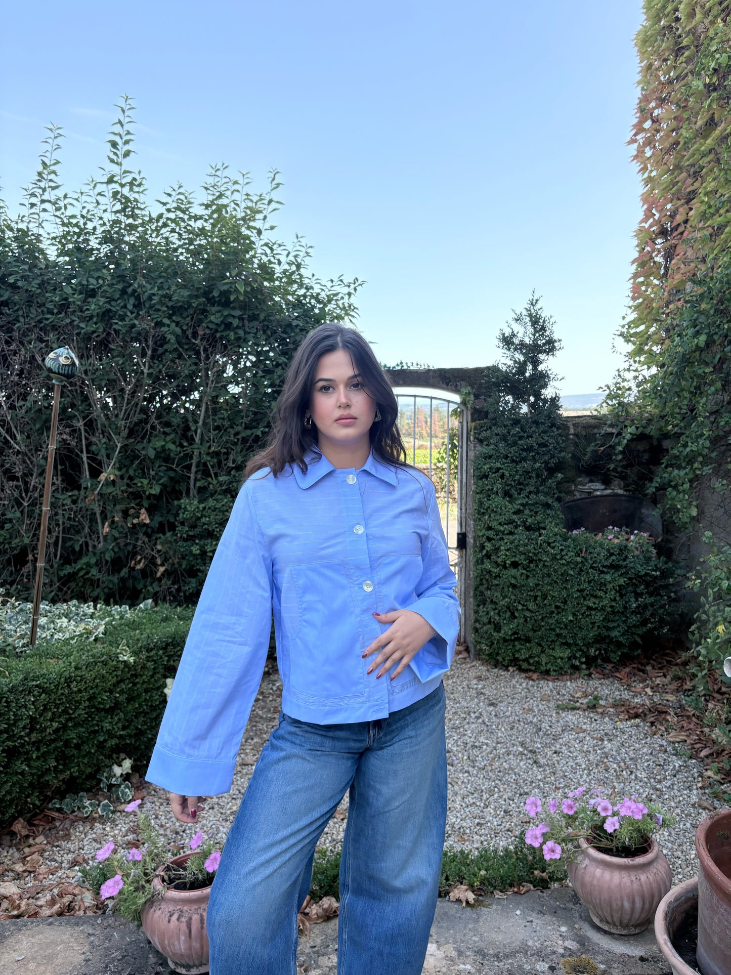 Chemise rayée bleue – 100% coton BCI