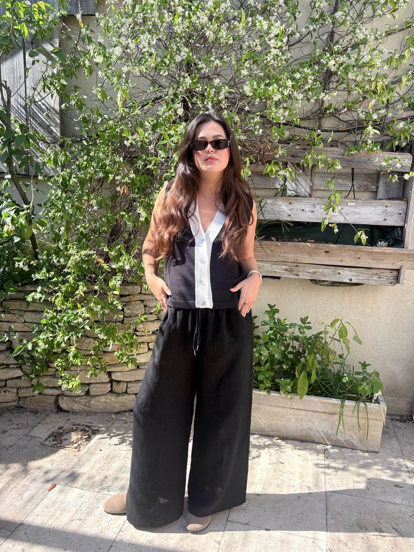 Gilet en maille bicolore