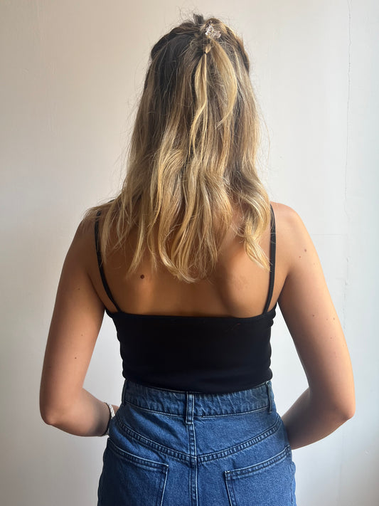 Haut col halter en coton biologique fabriqué au Portugal