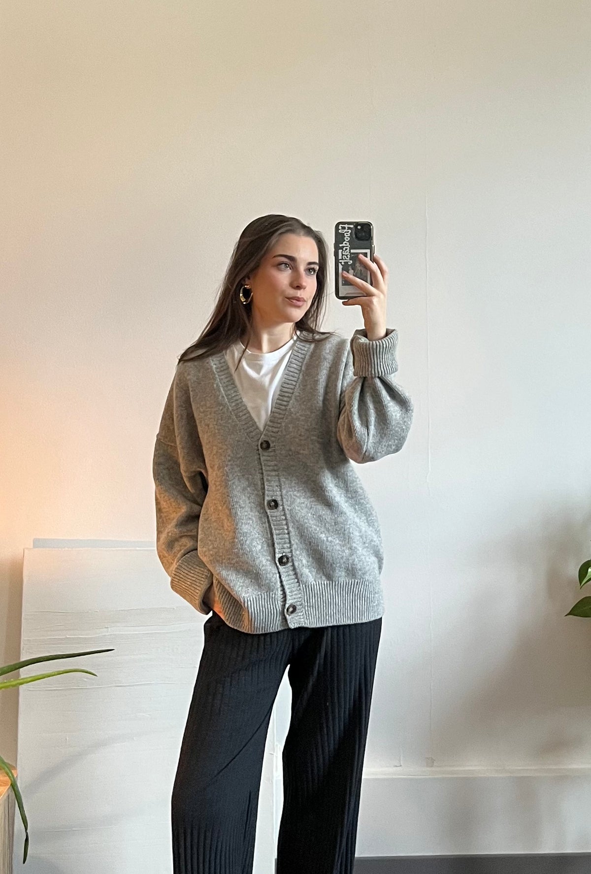 Cardigan gris - 80% laine
