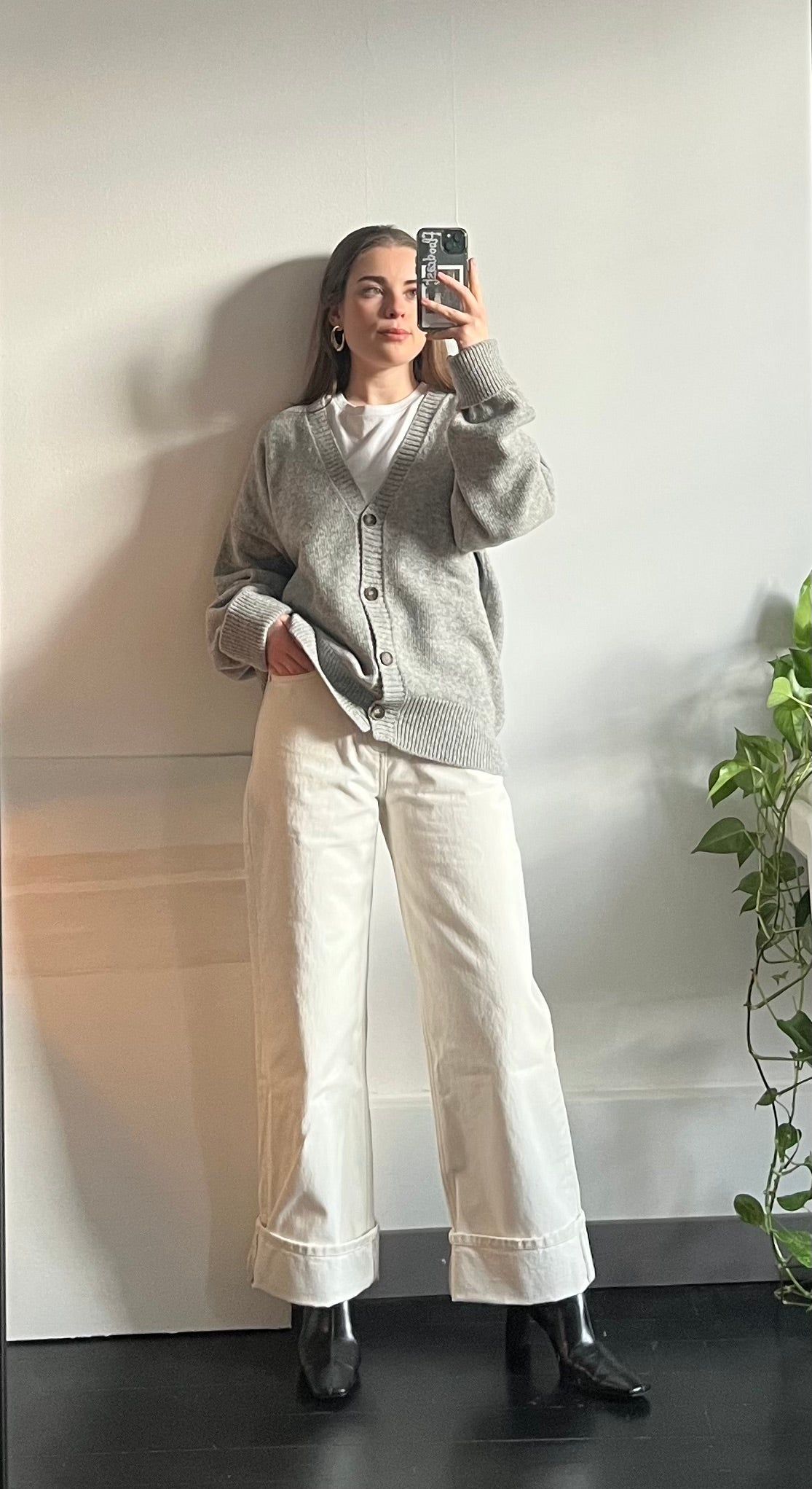Cardigan gris - 80% laine