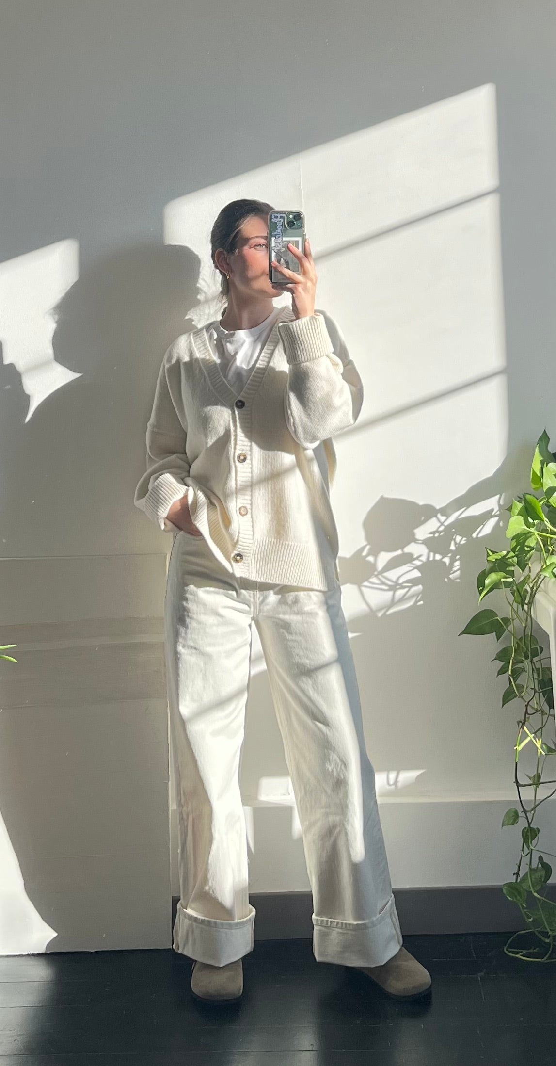 Cardigan écru - 80% laine