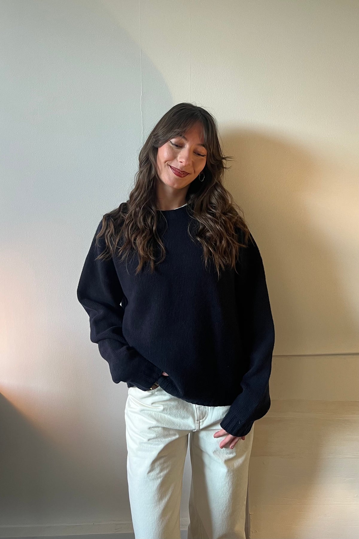 Pull bleu marine  – 100% laine mérinos superfine