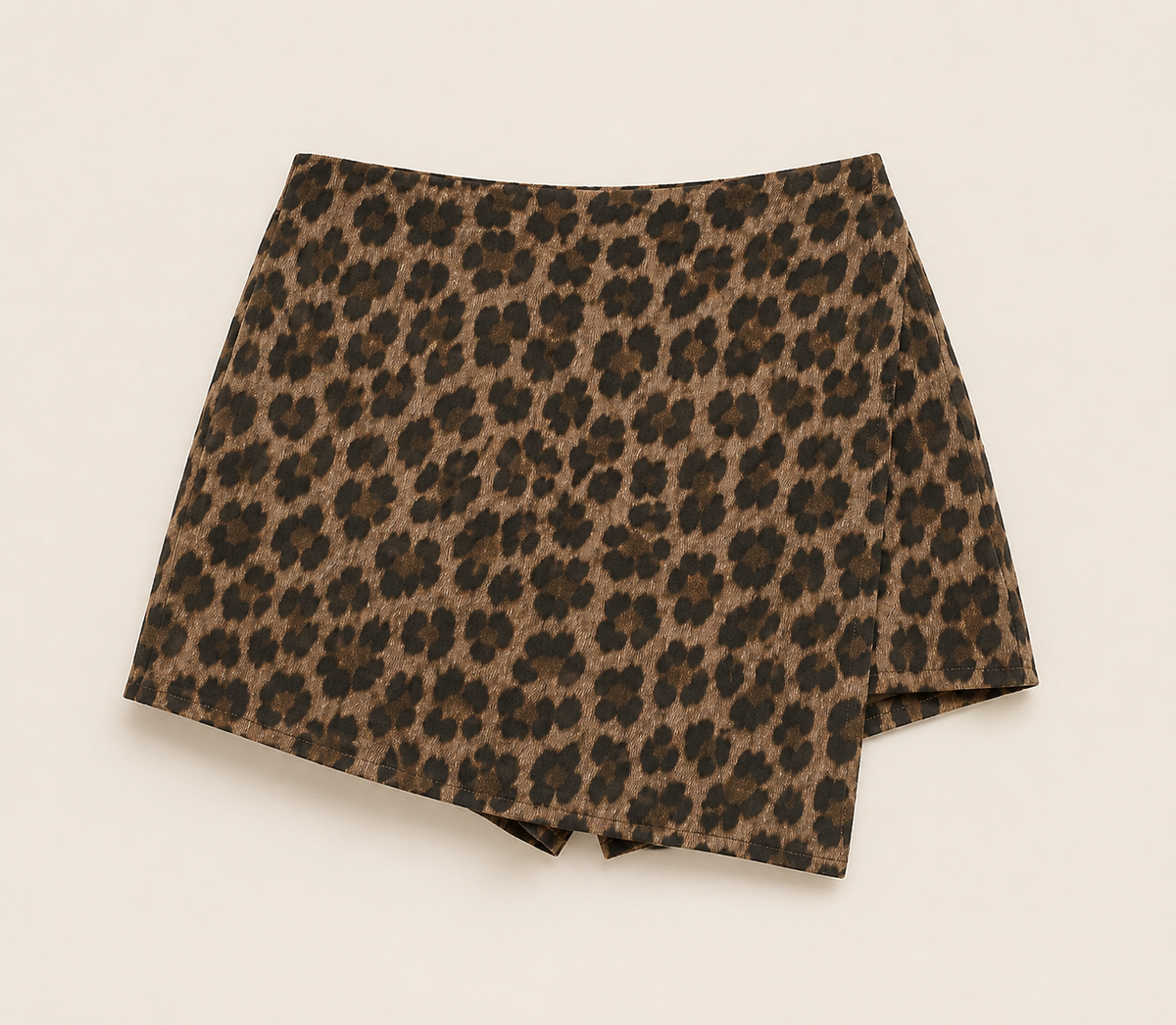 Jupe-short femme à imprimé léopard – 100% coton