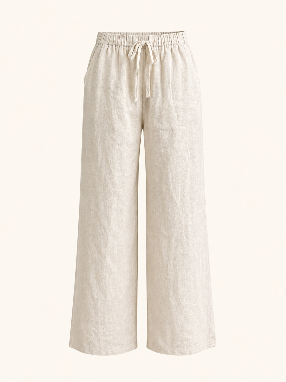 Pantalon fluide beige - 100% lin