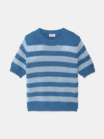 Pull à manches courtes en maille texturée